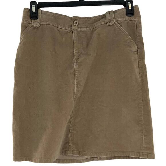 Dockers Skirt Womens Sz 8 A-Line Button Front Pockets Corduroy Mini Casual Khaki - Picture 1 of 6